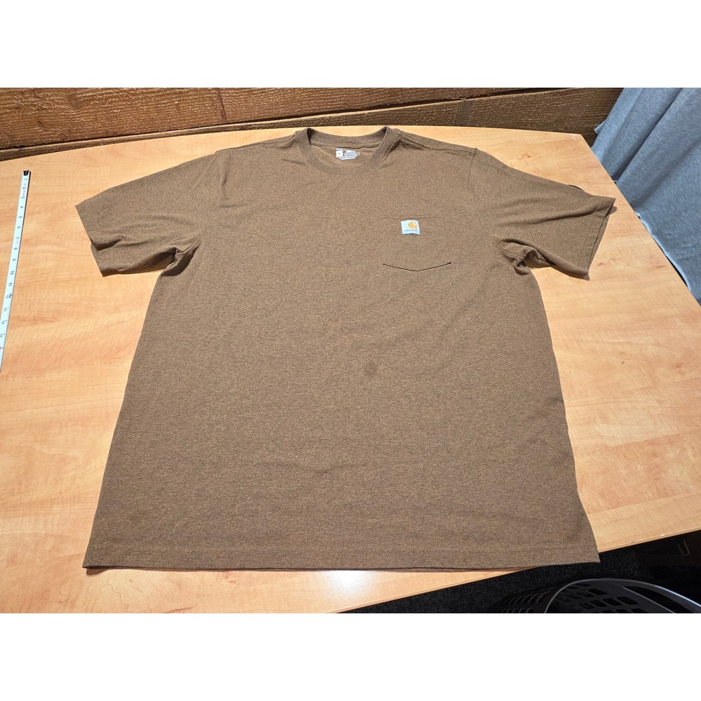 Carhartt K87 Mens XL Loose Fit Short Sleeve Pocket T-Shirt Brown Workwear